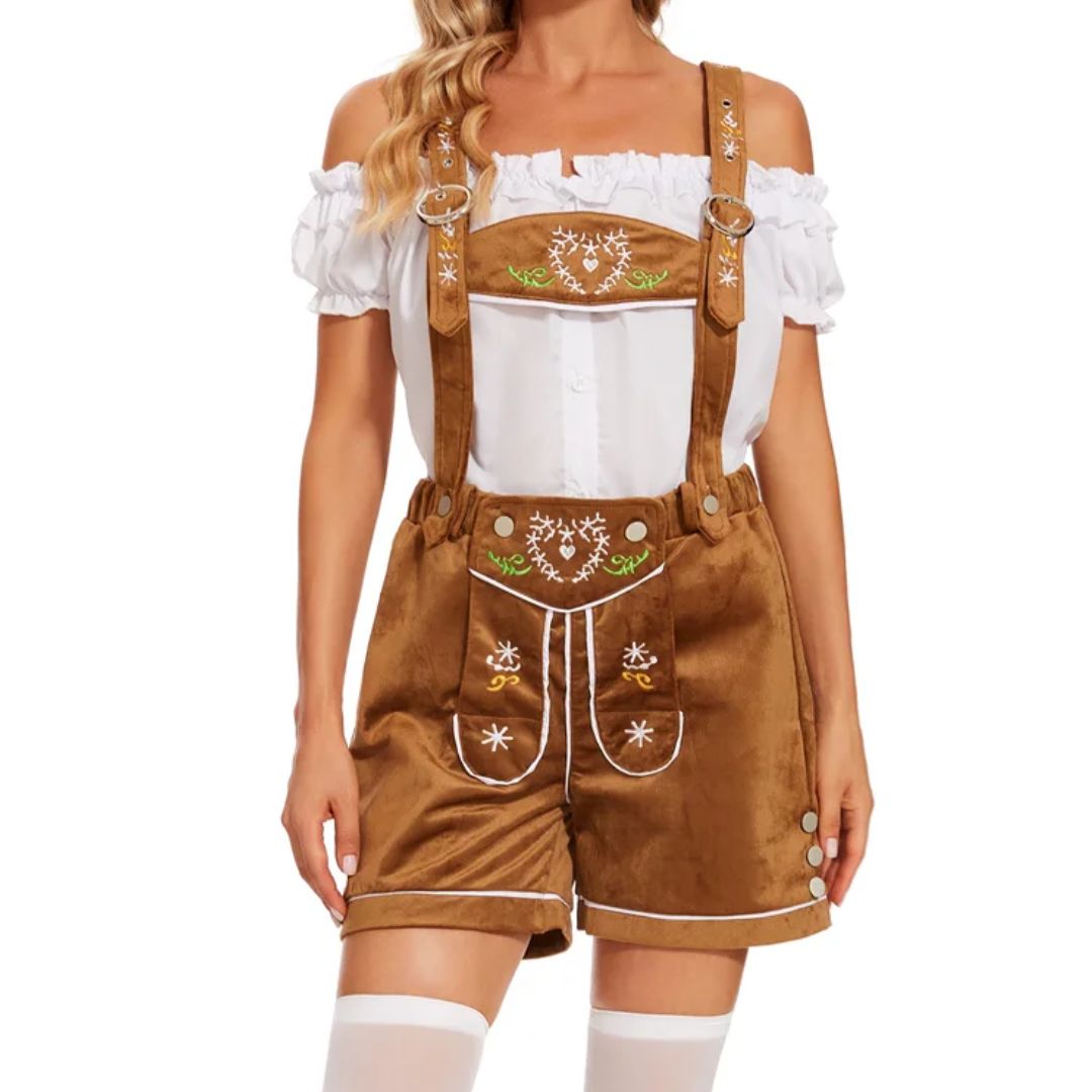 Traditionelle Damen-Lederhose im Trachtenstil – ideal für das Oktoberfest