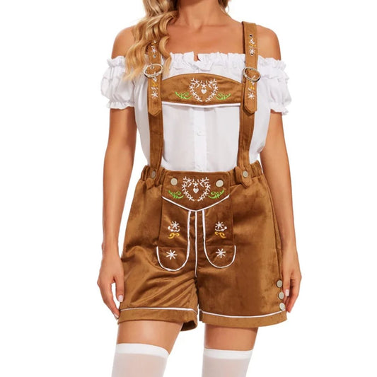 Traditionelle Damen-Lederhose im Trachtenstil – ideal für das Oktoberfest