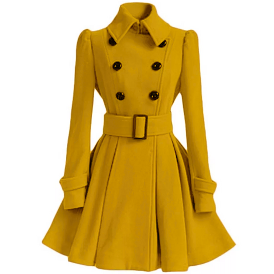 Doppelreihiger Woll-Peacoat mit Gürtel
