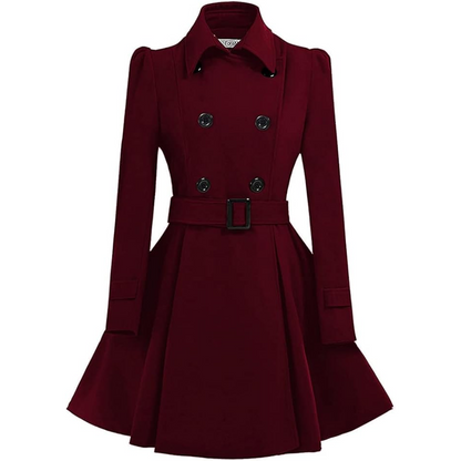 Doppelreihiger Woll-Peacoat mit Gürtel