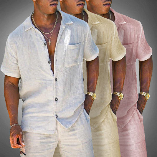 Zweiteiliges Herren Set aus Leinen – Stilvoller Sommer-Look