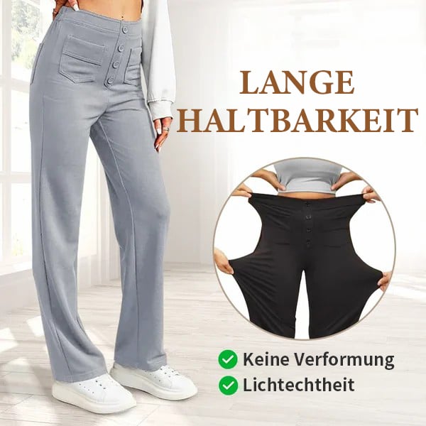 Damen Casual Hohe Taille Stretch-Hose