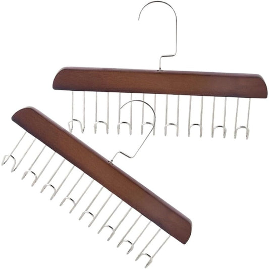 Solid Wood & Steel Multi-Hook Closet Hanger