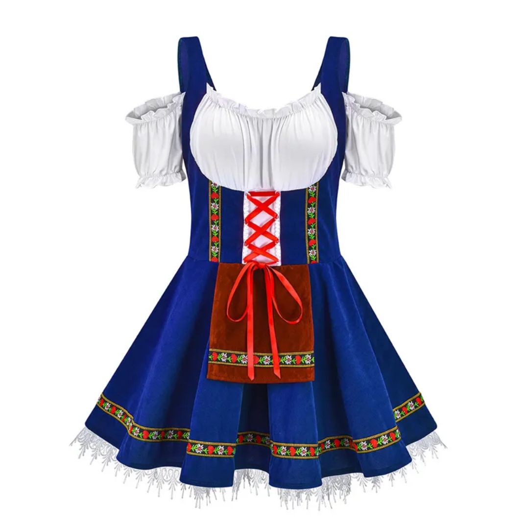 Farbenfrohes Dirndl im traditionellen Oktoberfest-Stil