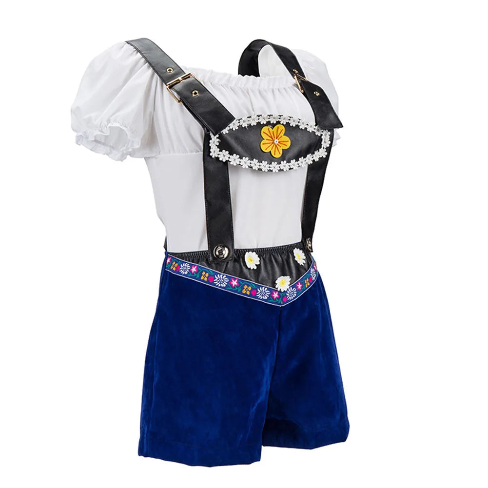 Verspieltes Damen-Trachtenkostüm mit kurzer Hose – perfekt fürs Oktoberfest