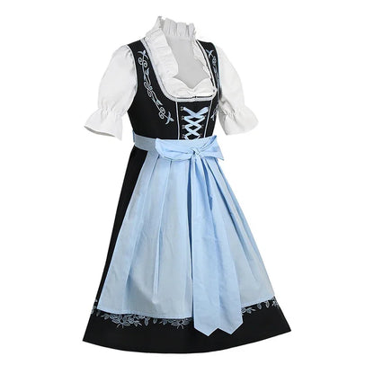 Traditionelles Dirndlkleid mit Schürze in Blau – ideal fürs Oktoberfest