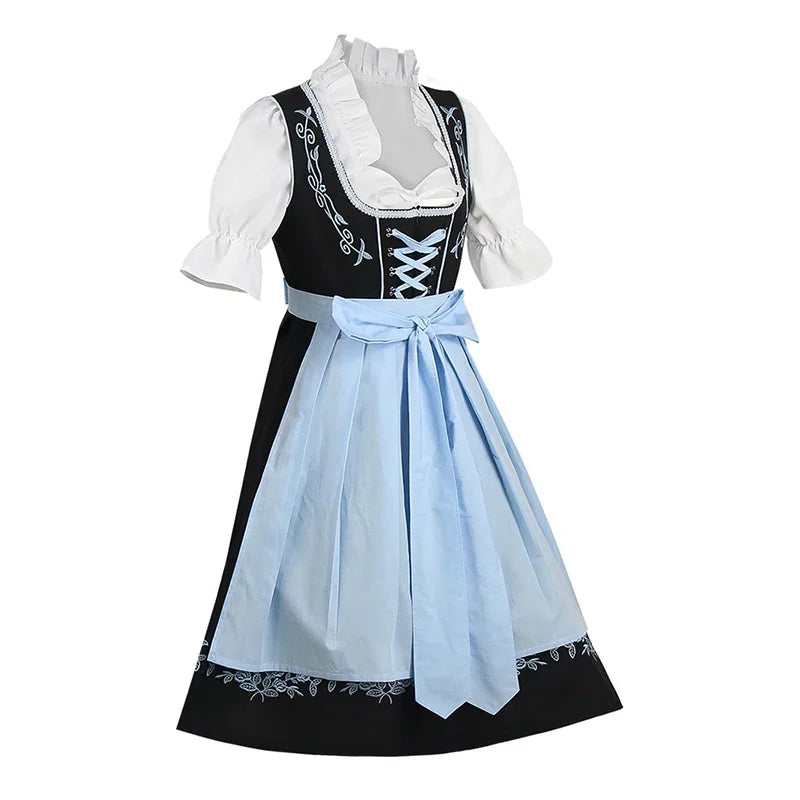 Traditionelles Dirndlkleid mit Schürze in Blau – ideal fürs Oktoberfest