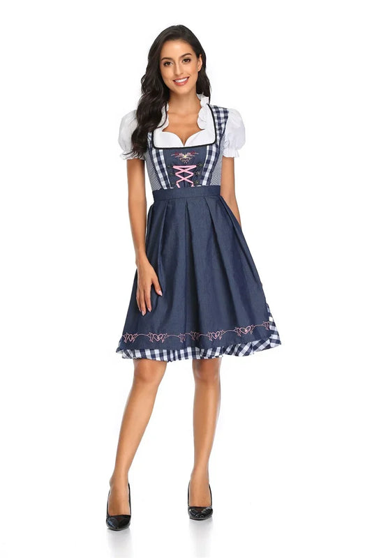 Traditionelles Dirndl mit Schürze für Damen – Perfekt für das Oktoberfest