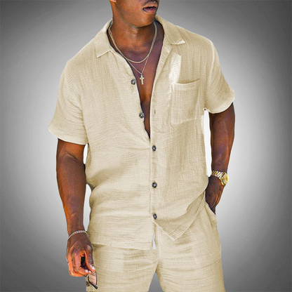 Zweiteiliges Herren Set aus Leinen – Stilvoller Sommer-Look