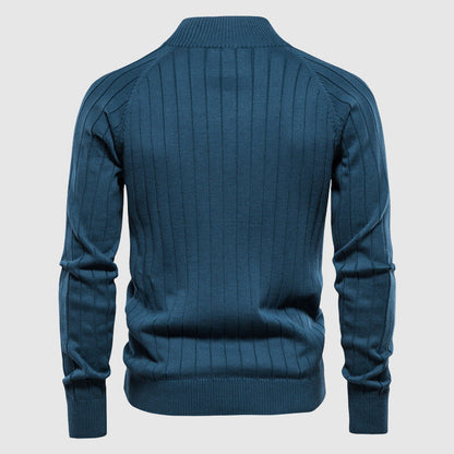 Herren Strickjacke mit Reißverschluss und Stehkragen für Frühling