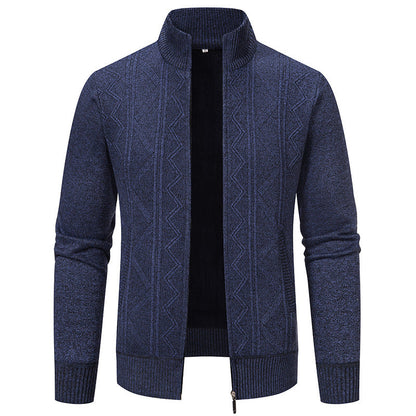 Herren Strickjacke mit Reißverschluss und Muster für Frühling