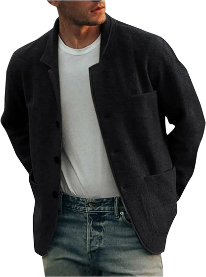 Herren Casual Blazer mit Knöpfen und aufgesetzten Taschen