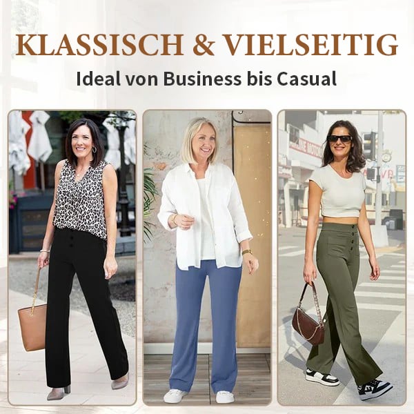 Damen Casual Hohe Taille Stretch-Hose