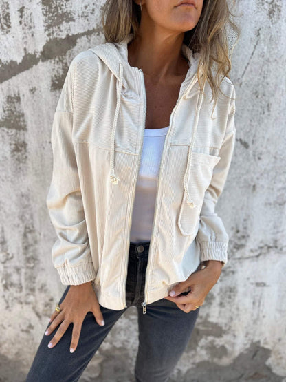 Damen Freizeitjacke mit Kapuze und Reißverschluss