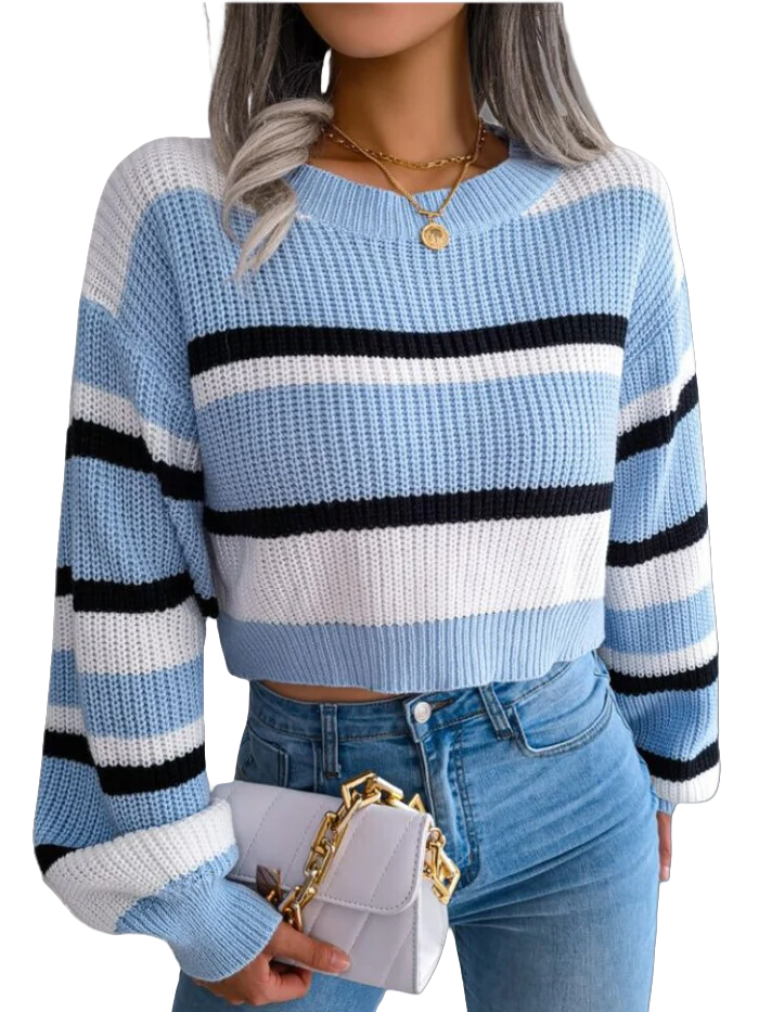 Cropped Pullover gestreift Damen