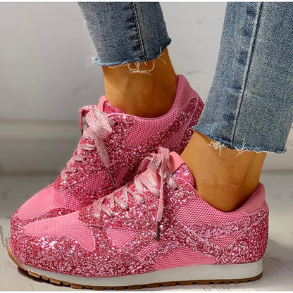 Funkelnde Damen-Sneaker mit Glitzereffekt für Freizeit und Alltag