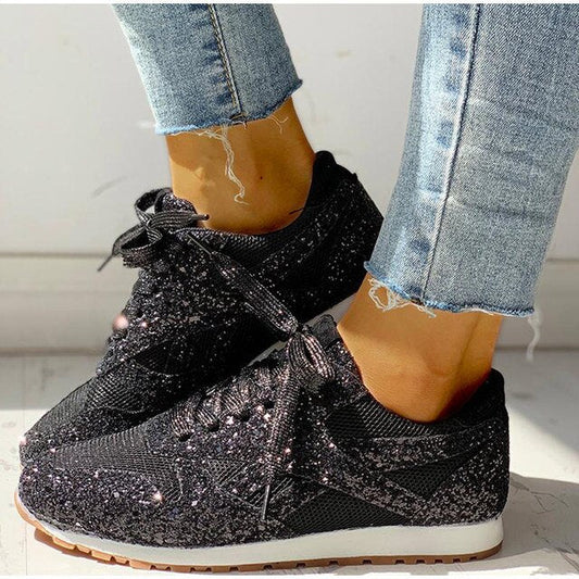 Funkelnde Damen-Sneaker mit Glitzereffekt für Freizeit und Alltag