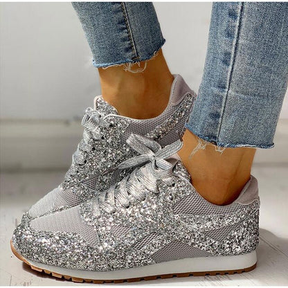 Funkelnde Damen-Sneaker mit Glitzereffekt für Freizeit und Alltag