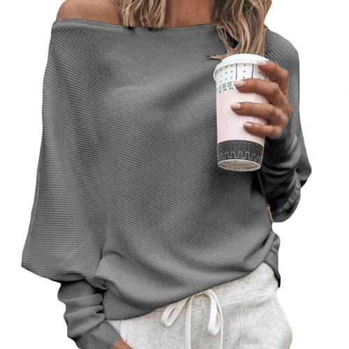 Damen Pullover One-Shoulder Langarm