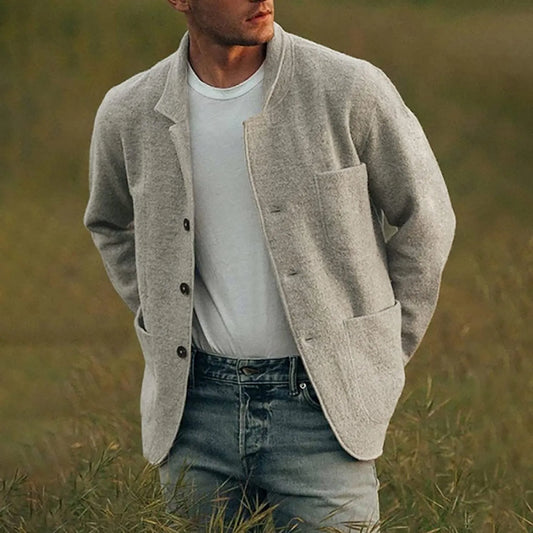 Herren Casual Blazer mit Knöpfen und aufgesetzten Taschen