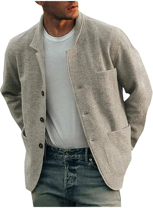 Herren Casual Blazer mit Knöpfen und aufgesetzten Taschen