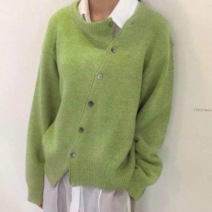 Damen Strickcardigan mit V-Ausschnitt und Knopfleiste