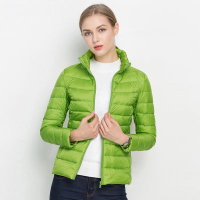 Leichte Damen-Daunenjacke mit Stehkragen für Frühling und Übergangszeit
