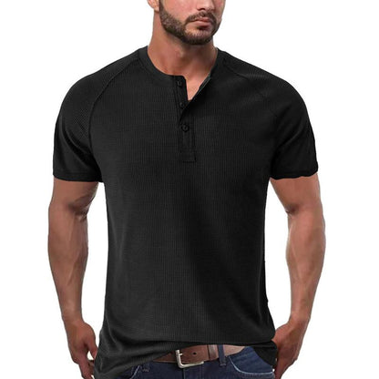 Herren Henleyshirt im Tough-Guy-Stil mit kurzen Ärmeln