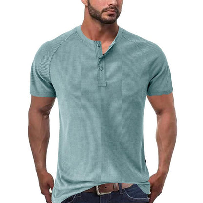 Herren Henleyshirt im Tough-Guy-Stil mit kurzen Ärmeln