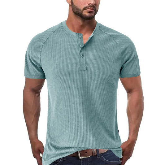 Herren Henleyshirt im Tough-Guy-Stil mit kurzen Ärmeln