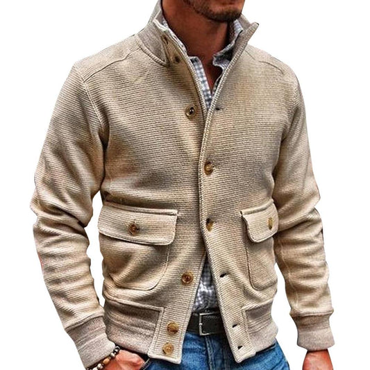 Herren Jacke mit Stehkragen und Taschen im klassischen Stil