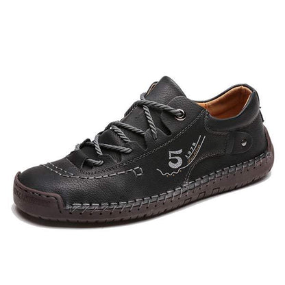 Herren Freizeit-Ledersneaker mit rutschfester Sohle