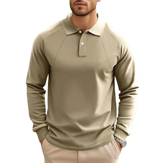 Herren Langarm Poloshirt mit Raglanärmeln