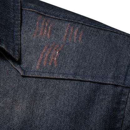 Herren Vintage Denimhemd mit Knopfleiste