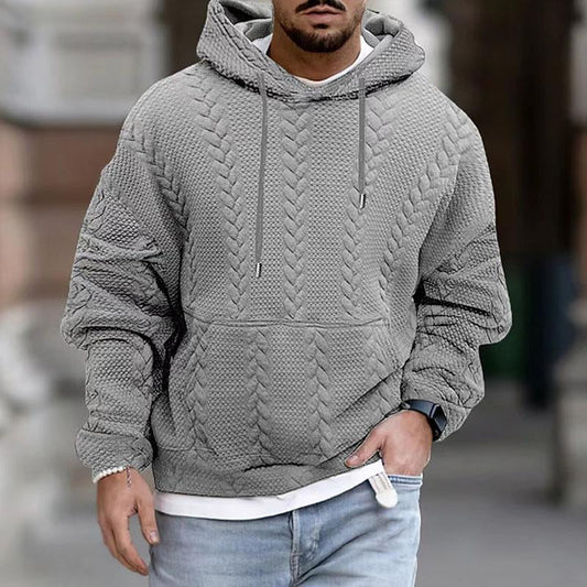 Herren Kapuzenpullover mit Print und Kängurutasche – Langarm
