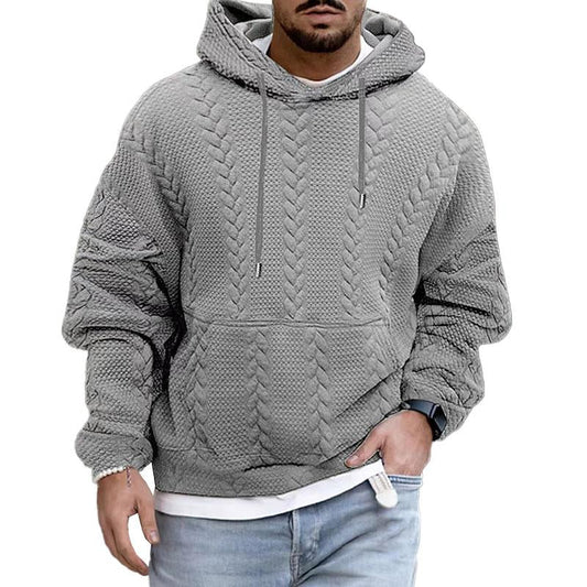 Herren Kapuzenpullover mit Print und Kängurutasche – Langarm