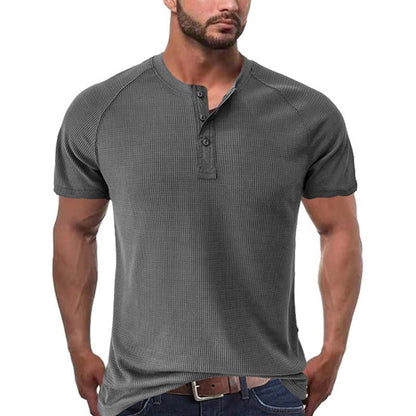 Herren Henleyshirt im Tough-Guy-Stil mit kurzen Ärmeln