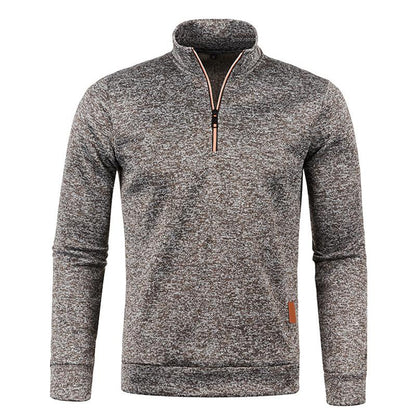 Herren Strickpullover mit Reißverschluss und Stehkragen