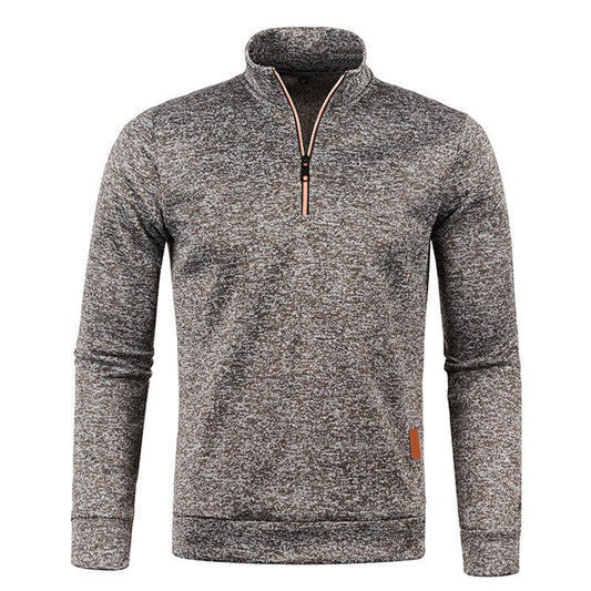 Herren Strickpullover mit Reißverschluss und Stehkragen