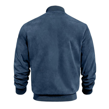 Herren Übergangsjacke Wildleder Look mit Stehkragen