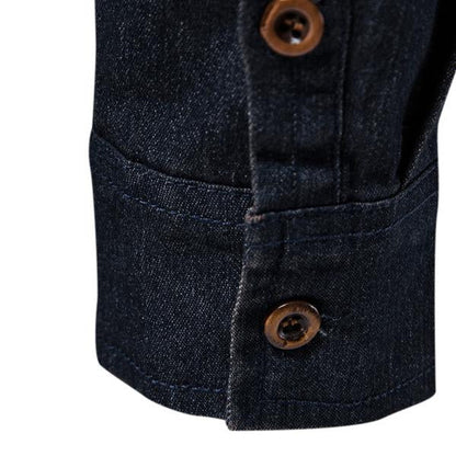 Herren Vintage Denimhemd mit Knopfleiste