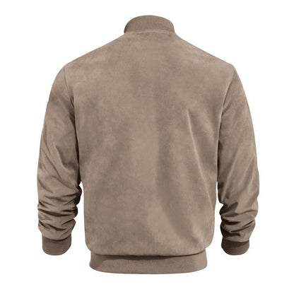 Herren Übergangsjacke Wildleder Look mit Stehkragen