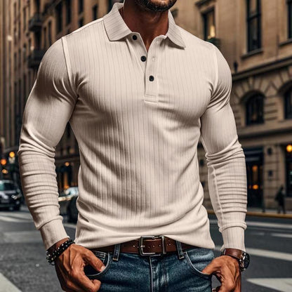 Herren Langarm Poloshirt mit Stretch-Komfort