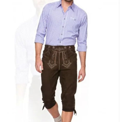 Traditionelle Lederhose mit Hosenträgern für das Oktoberfest