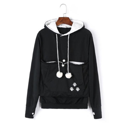 Komfortable Hoodie mit Katzentasche