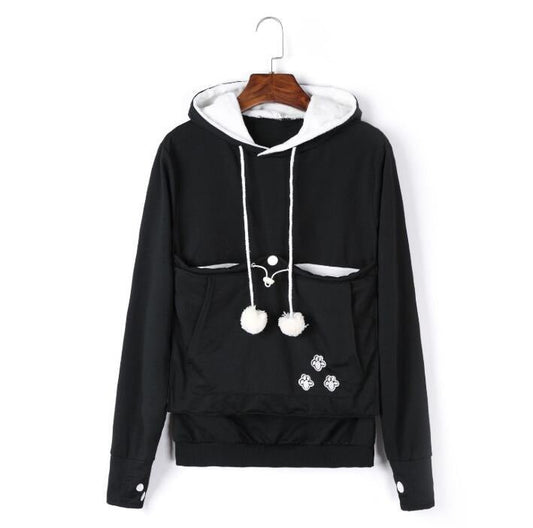 Komfortable Hoodie mit Katzentasche