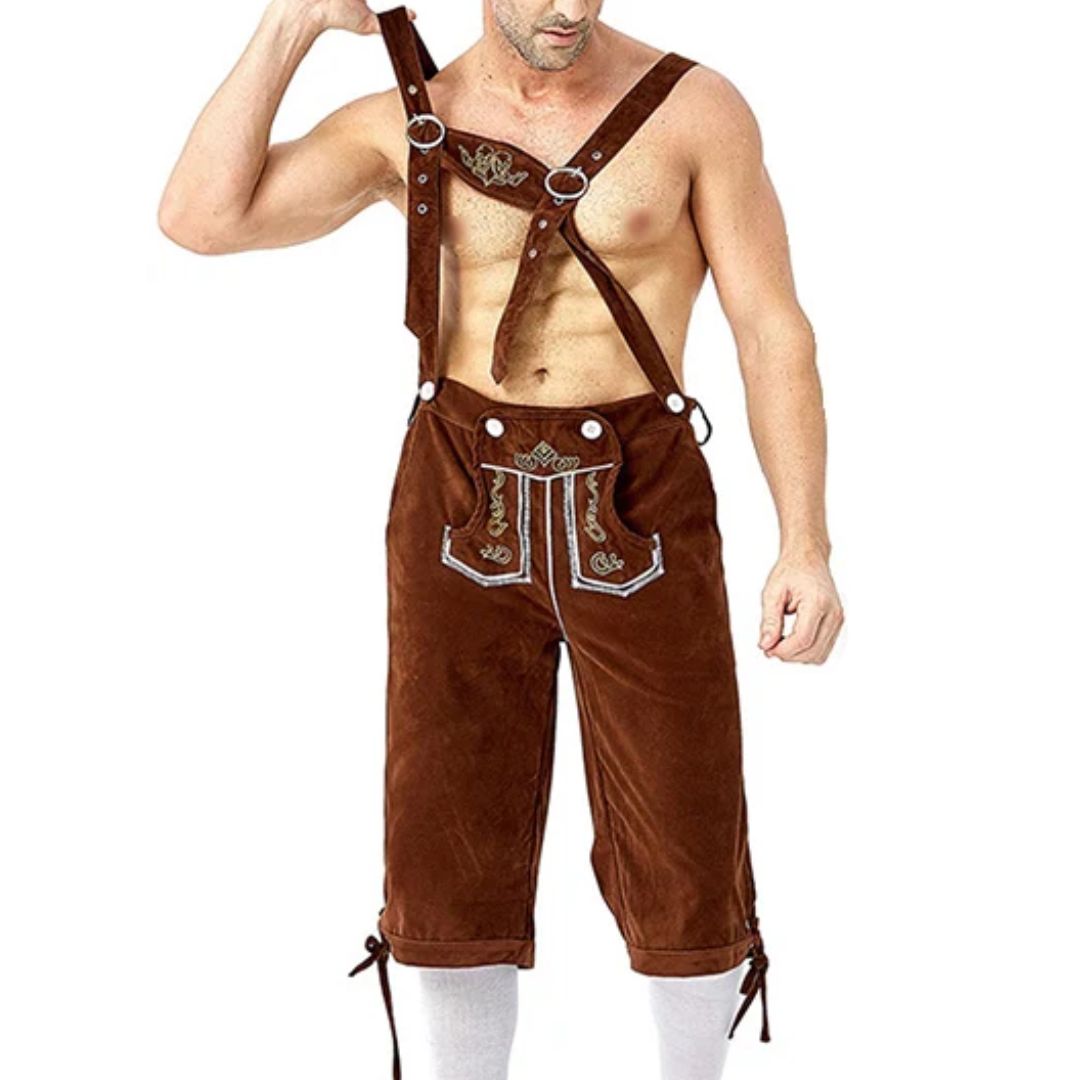 Klassische Trachten-Lederhose mit Hosenträgern – ideal fürs Oktoberfest