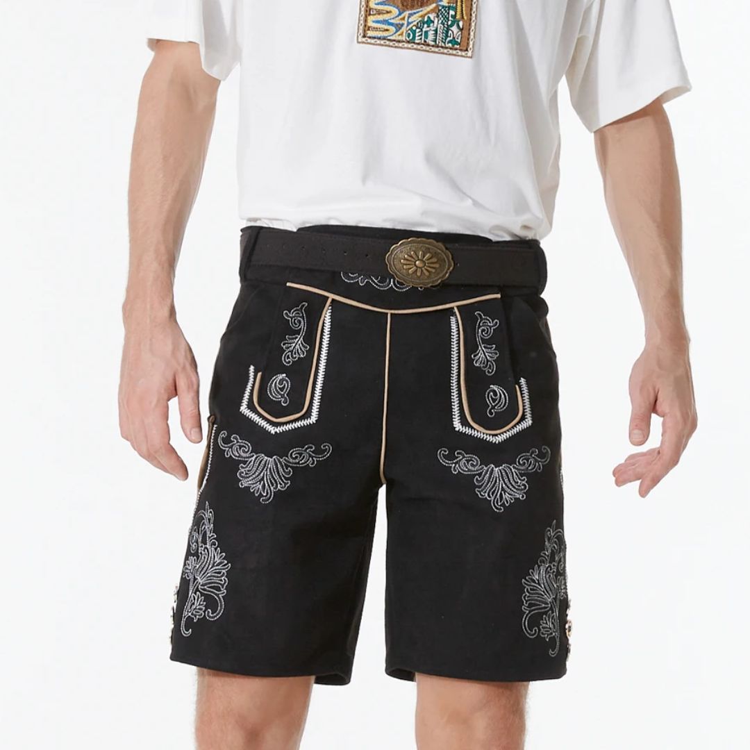 Kurze bayerische Lederhose für Herren – authentisch für das Oktoberfest