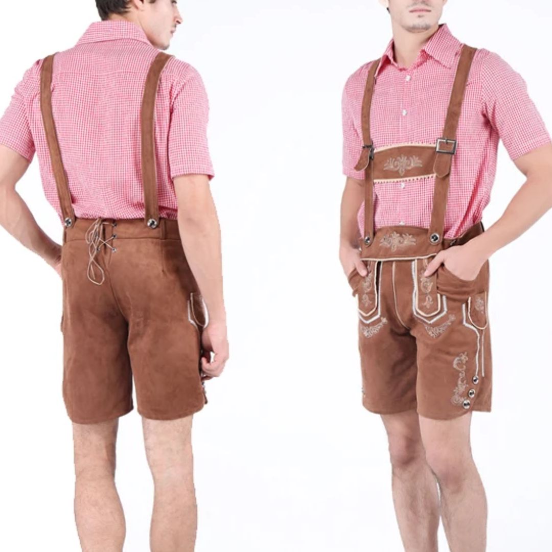 Traditionelles Herren-Trachtenkostüm mit kurzer Lederhose – ideal fürs Oktoberfest