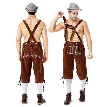 Klassische Trachten-Lederhose mit Hosenträgern – ideal fürs Oktoberfest